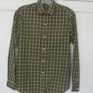 Vintage classic check cotton shirt, green, Sz S
